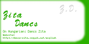 zita dancs business card